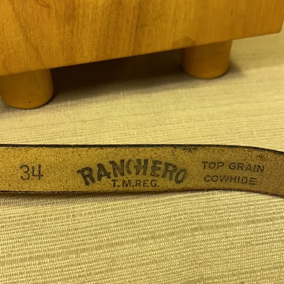 Handmade Ranchero leather vintage belt w/buckle